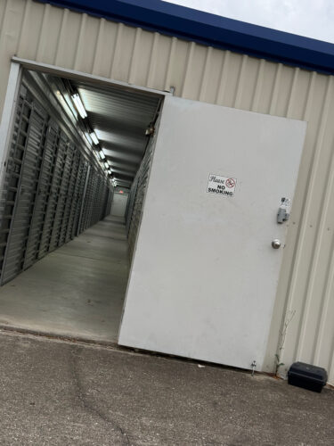 in-person mystery shop self-storage hallway